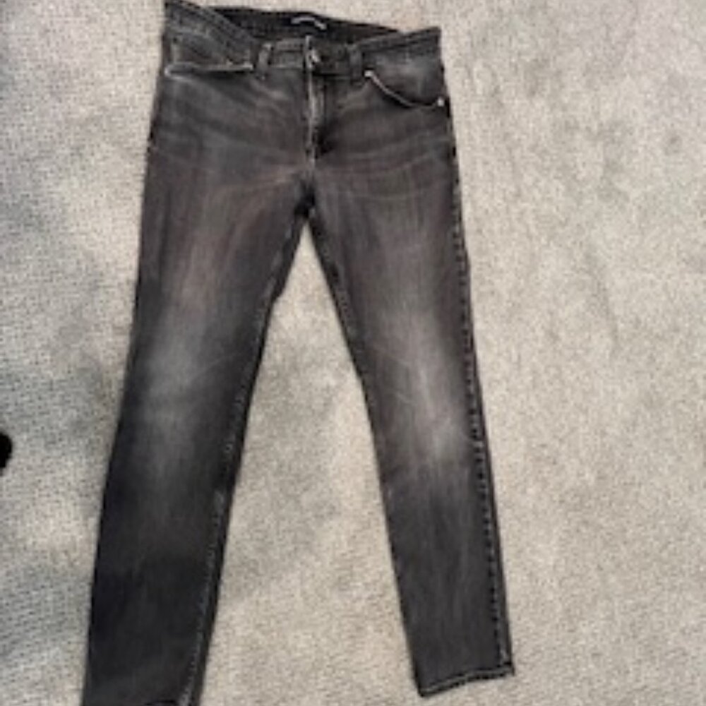 Calvin Klein Mens Black Stonewashed Denim Jeans-33 x 30